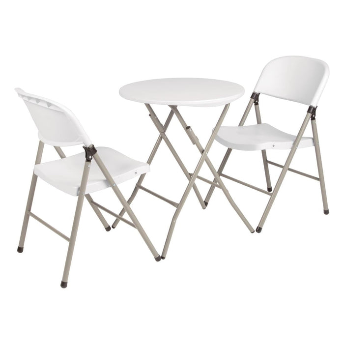 Bolero Foldaway Utility Chairs White (2 Pack) Bolero