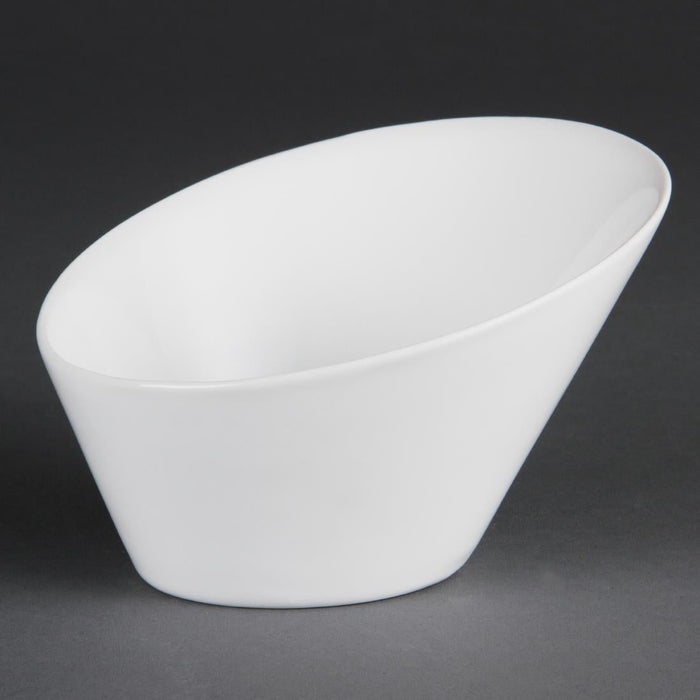 Olympia Whiteware Oval Sloping Bowls 154x 133mm 335ml (4 Pack) Olympia
