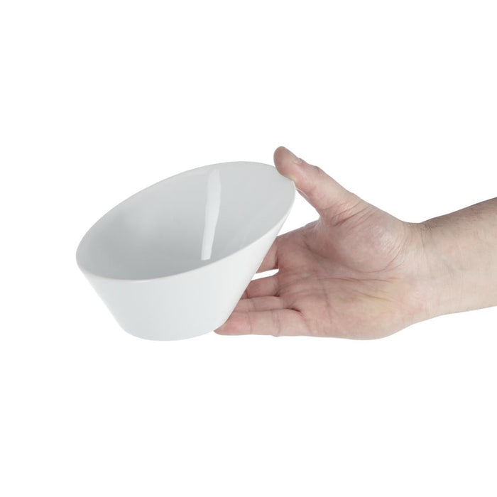 Olympia Whiteware Oval Sloping Bowls 154x 133mm 335ml (4 Pack) Olympia