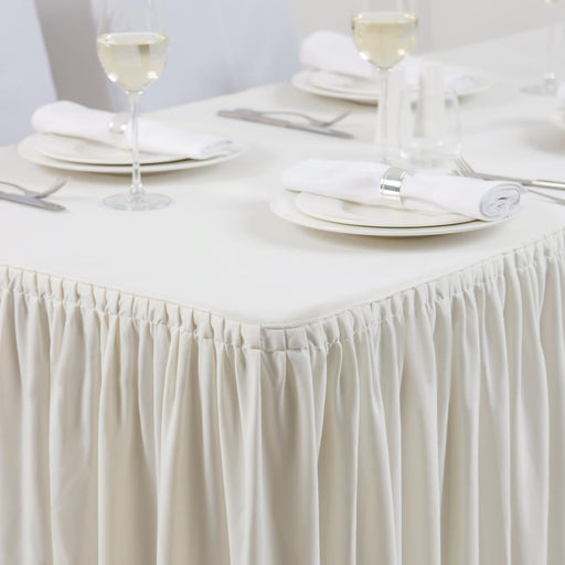 Table Top Cream Cover & Skirting - Plissé Style Dena