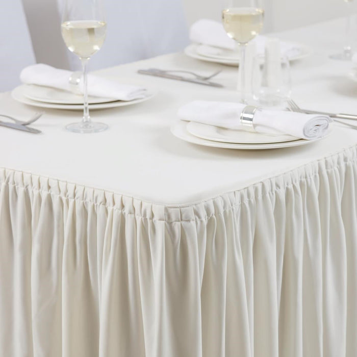 Table Top Cream Cover & Skirting - Plissé Style Dena