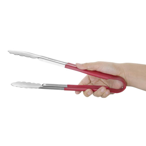 Hygiplas Colour Coded Red Serving Tongs 300mm Hygiplas