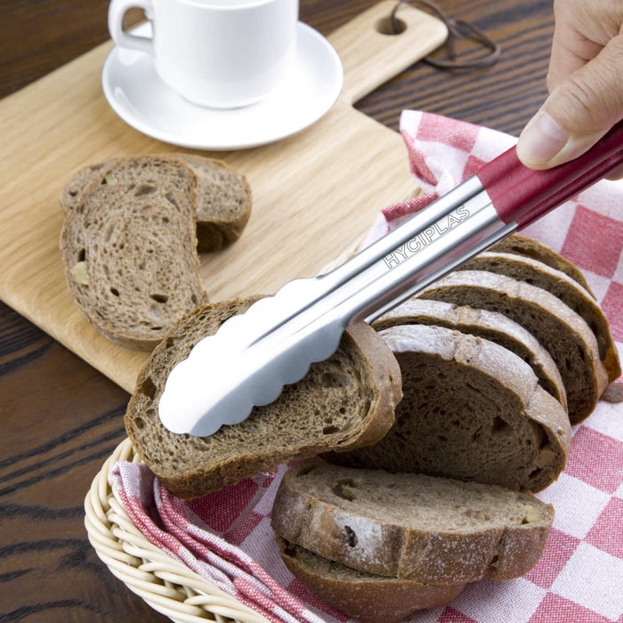 Hygiplas Colour Coded Red Serving Tongs 300mm Hygiplas