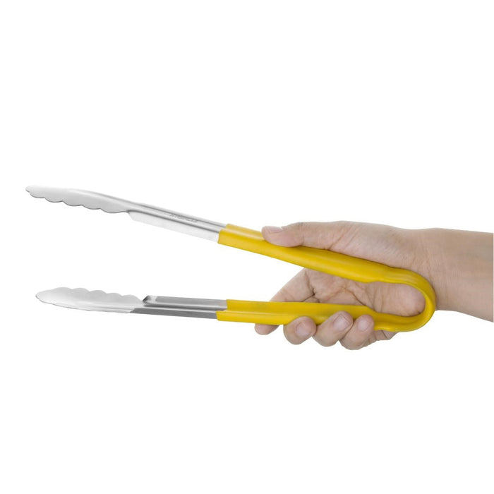 Hygiplas Colour Coded Yellow Serving Tongs 300mm Hygiplas