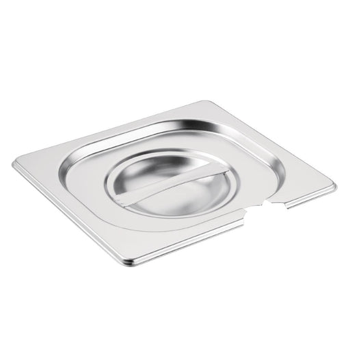 GN 1/6. Sixth Size. Notched. Compatible with all Vogue 1/6 sized gastronorm Trays