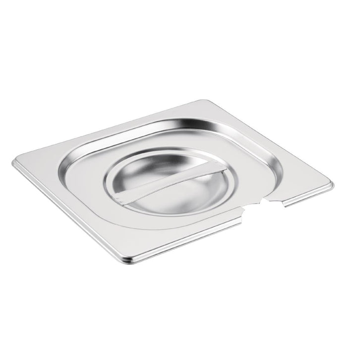 GN 1/6. Sixth Size. Notched. Compatible with all Vogue 1/6 sized gastronorm Trays