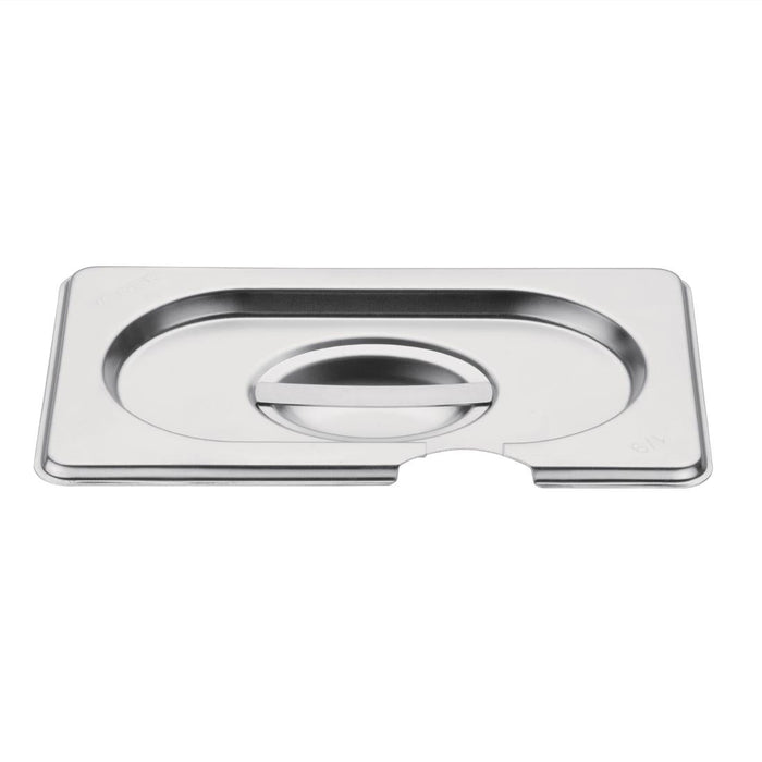 Vogue Stainless Steel 1/9 Gastronorm Notched Lid Vogue