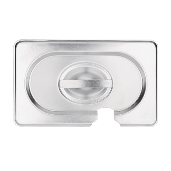 Vogue Stainless Steel 1/9 Gastronorm Notched Lid Vogue