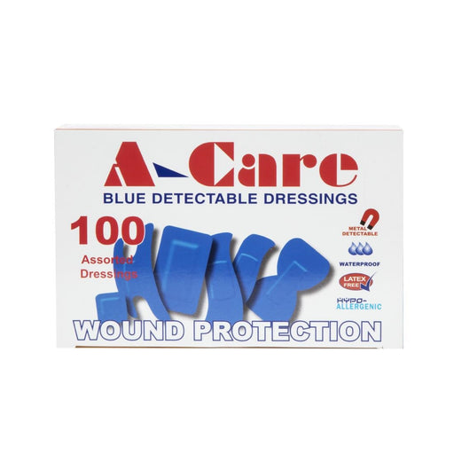 A-care Blue Assorted Plasters (100 Pack) Aero