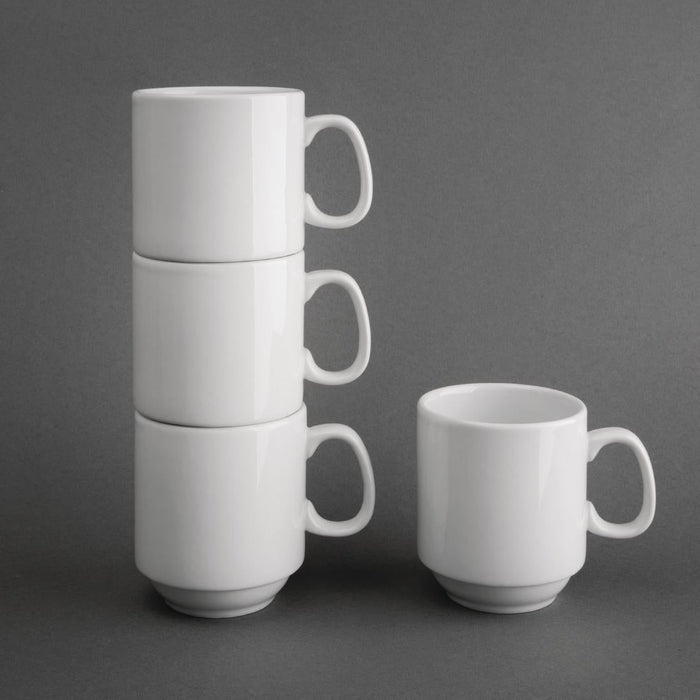Olympia Whiteware Stacking Mugs 284ml (12 Pack) Olympia