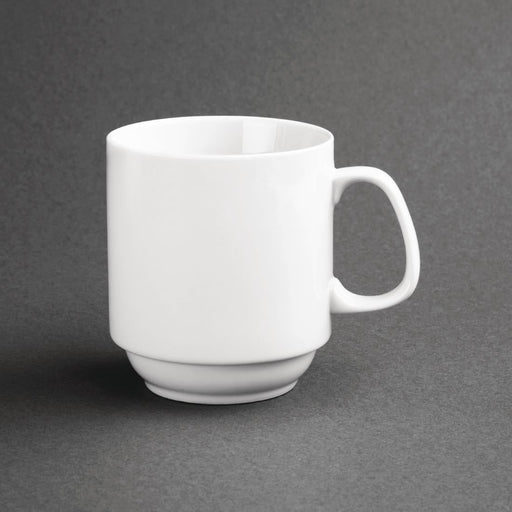 Olympia Whiteware Stacking Mugs 284ml (12 Pack) Olympia