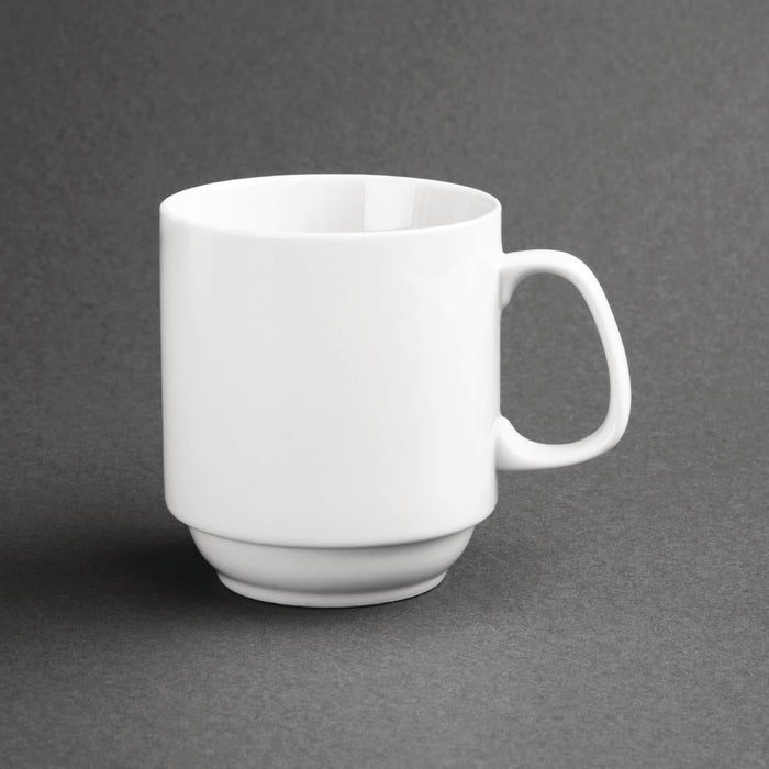 Olympia Whiteware Stacking Mugs 284ml (12 Pack) Olympia