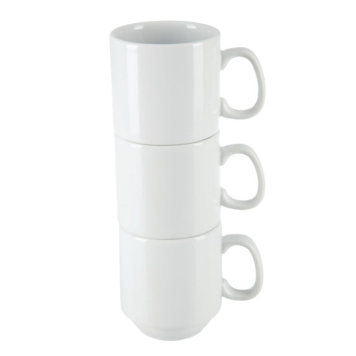 Olympia Whiteware Stacking Mugs 284ml (12 Pack) Olympia