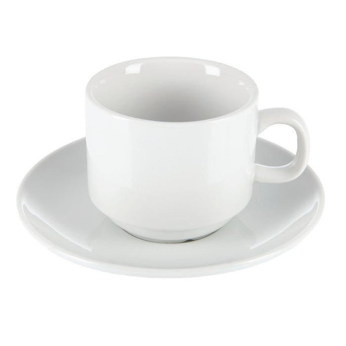 Olympia Whiteware Stacking Tea Cups 7oz 200ml (12 Pack) Olympia