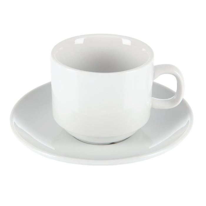 Olympia Whiteware Stacking Saucers 150mm (12 Pack) Olympia