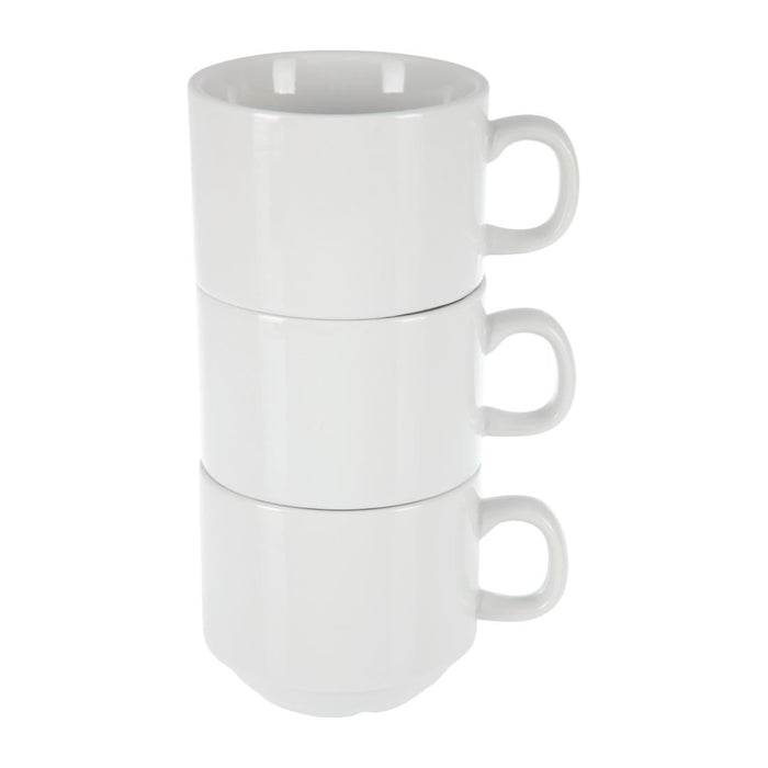Olympia Whiteware Stacking Tea Cups 7oz 200ml (12 Pack) Olympia