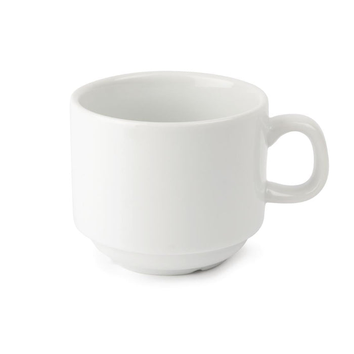 Olympia Whiteware Stacking Tea Cups 7oz 200ml (12 Pack) Olympia