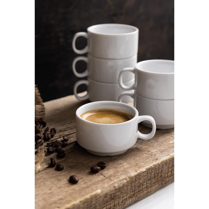 Olympia Whiteware Stacking Espresso Cups 85ml 3oz (12 Pack) Olympia
