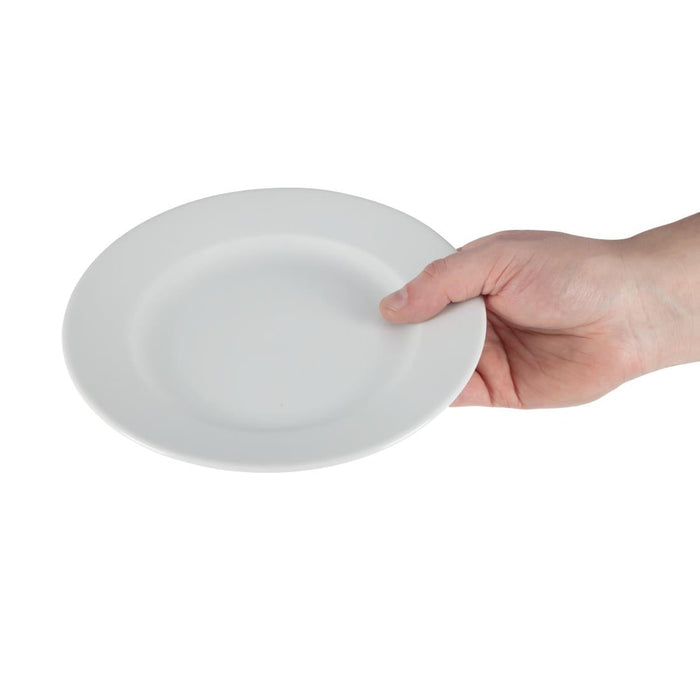Olympia Whiteware Wide Rimmed Plates 202mm (12 Pack) Olympia