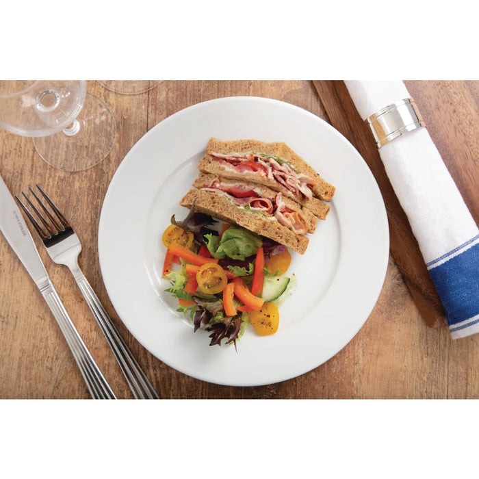 Olympia Whiteware Wide Rimmed Plates 230mm (12 Pack) Olympia