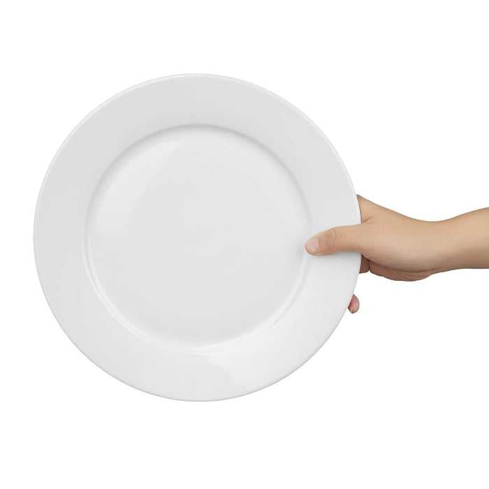 Olympia Whiteware Wide Rimmed Plates 250mm (12 Pack) Olympia