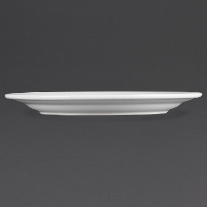 Olympia Whiteware Wide Rimmed Plates 250mm (12 Pack) Olympia
