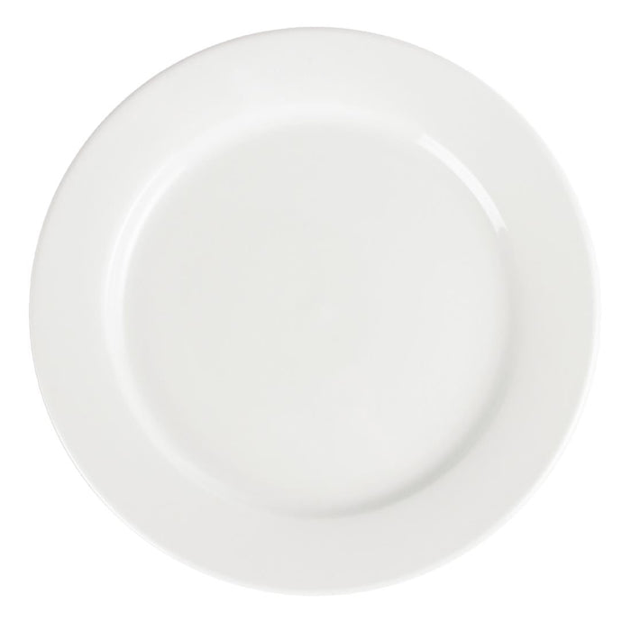 Olympia Whiteware Wide Rimmed Plates 280mm (6 Pack) Olympia