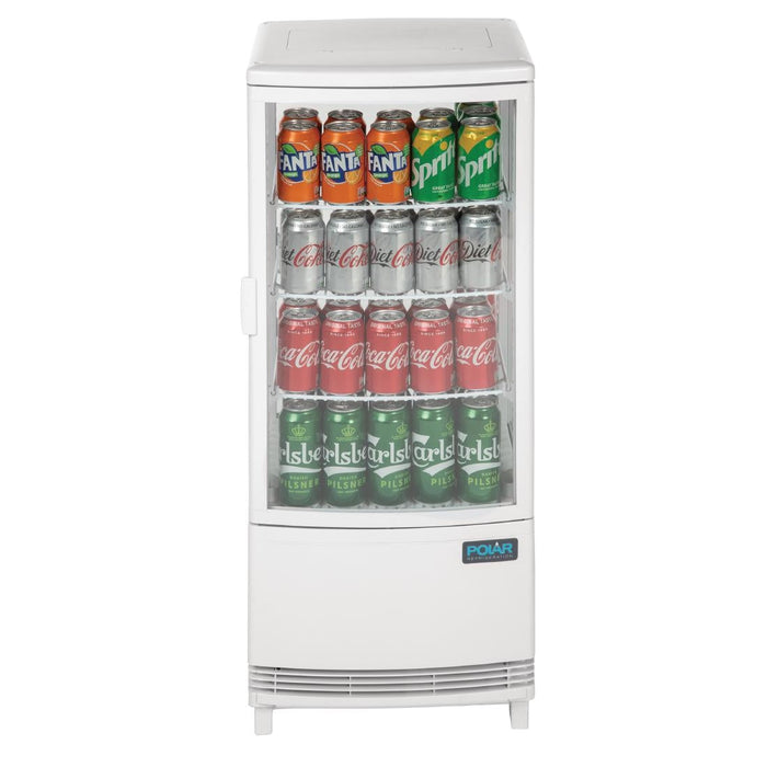 Polar C-Series Energy Efficient Curved Door Display Fridge White 86Ltr Polar