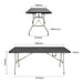 Bolero Rectangular Centre Folding Utility Table Black 6ft (Single) Bolero