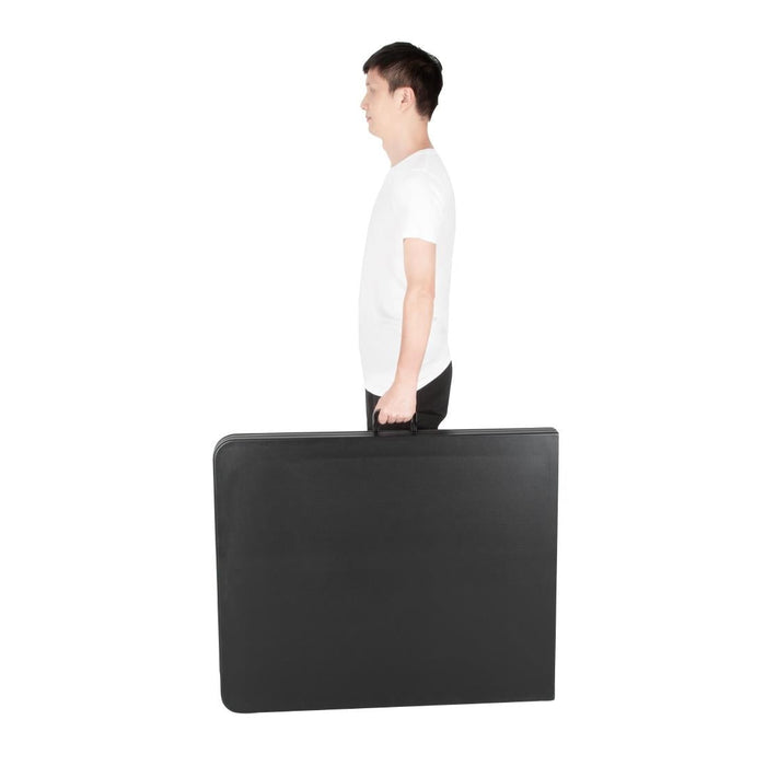 Bolero Rectangular Centre Folding Table 6ft Black Bolero