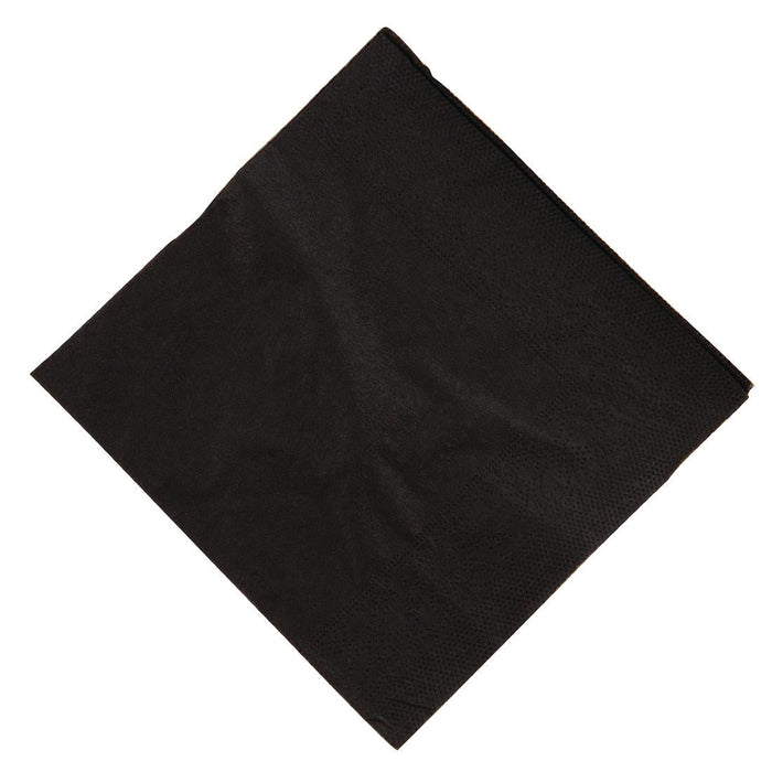 Swantex Cocktail Napkin Black 25x25cm 2ply 1/4 Fold (8 Pack) Swantex