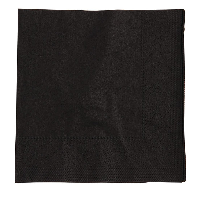 Swantex Cocktail Napkin Black 25x25cm 2ply 1/4 Fold (8 Pack) Swantex
