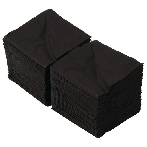 Swantex Cocktail Napkin Black 25x25cm 2ply 1/4 Fold (8 Pack) Swantex