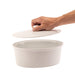 Olympia Whiteware Oval Casserole Dish with Lid 2.2Ltr Olympia