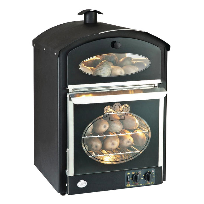 Electric. Black Finish. Power: 2.645kW. Capacity: 120 Potatoes. Output: 72 potatoes/hr
