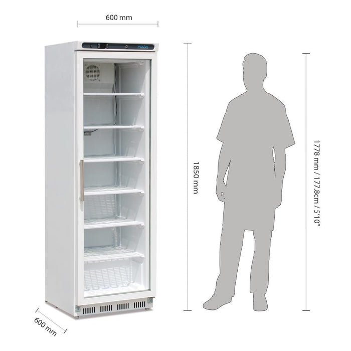 Polar C-Series Glass Door Display Freezer 365Ltr White Polar