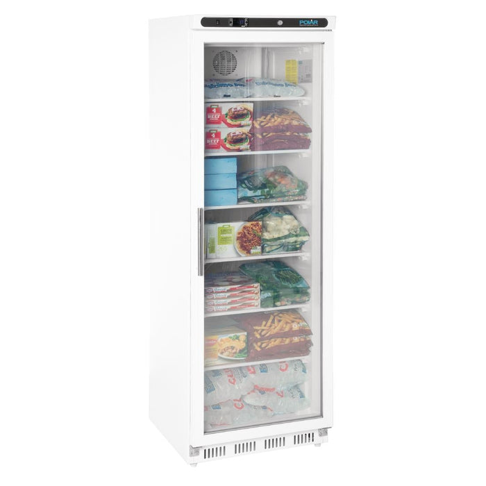 Polar C-Series Glass Door Display Freezer 365Ltr White Polar
