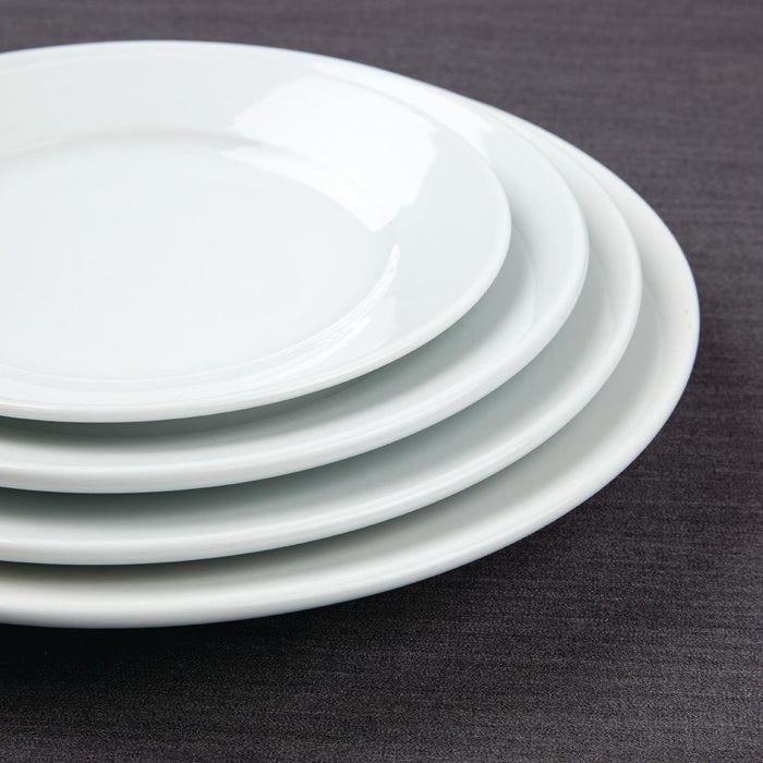 Olympia Athena Wide Rimmed Plates White 254mm/10" (12 Pack) Olympia