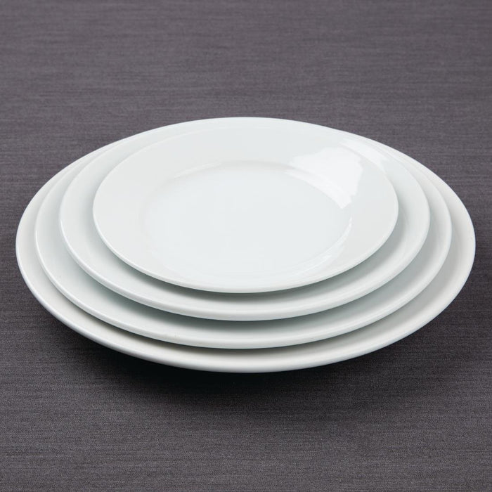 Olympia Athena Wide Rimmed Plates White 254mm/10" (12 Pack) Olympia