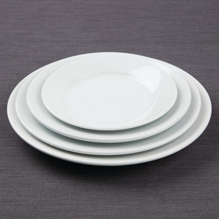 Olympia Athena Wide Rimmed Plates 165mm/6 1/2" White (12 Pack) Olympia