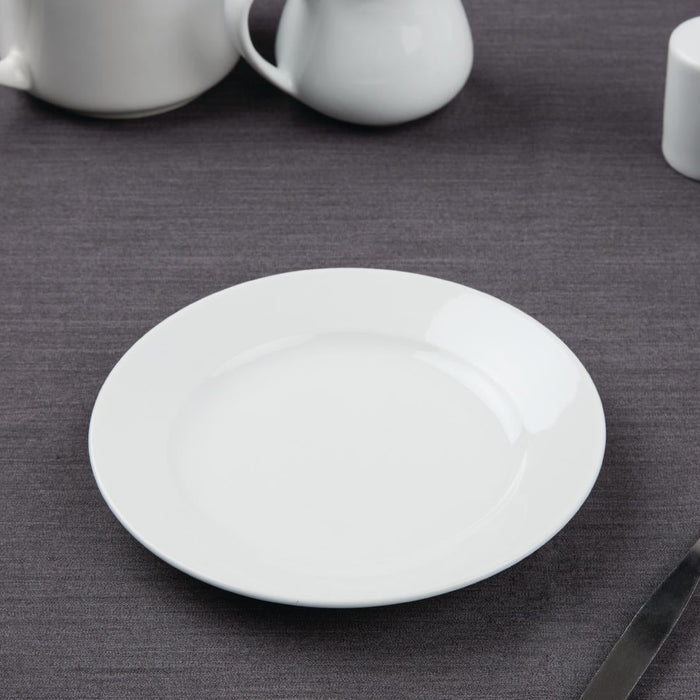 Olympia Athena Wide Rimmed Plates 165mm/6 1/2" White (12 Pack) Olympia