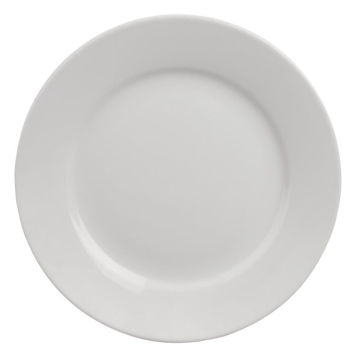 Olympia Athena Wide Rimmed Plates White 254mm/10" (12 Pack) Olympia
