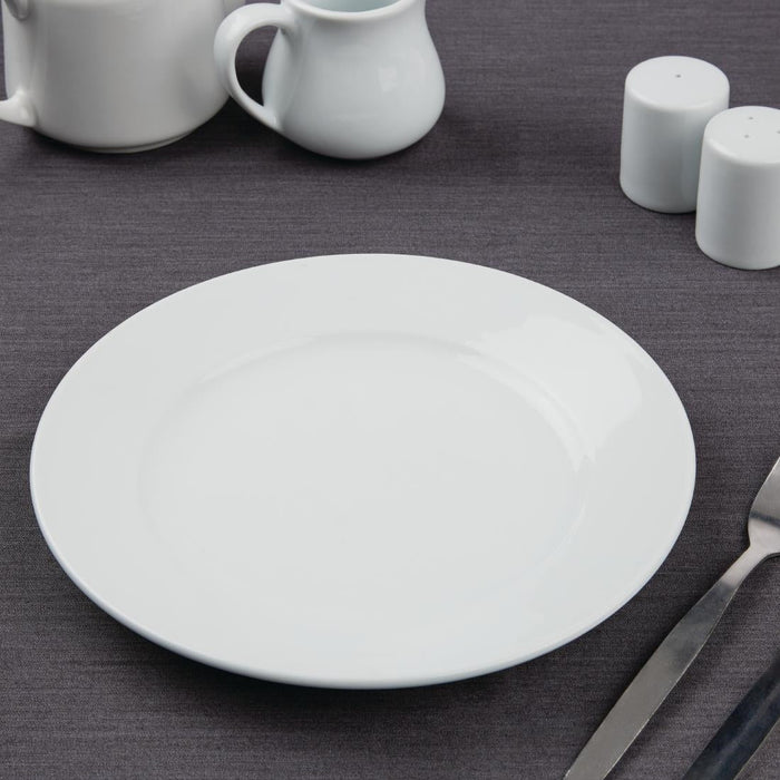 Olympia Athena Wide Rimmed Plates 228mm/9" White (12 Pack) Olympia