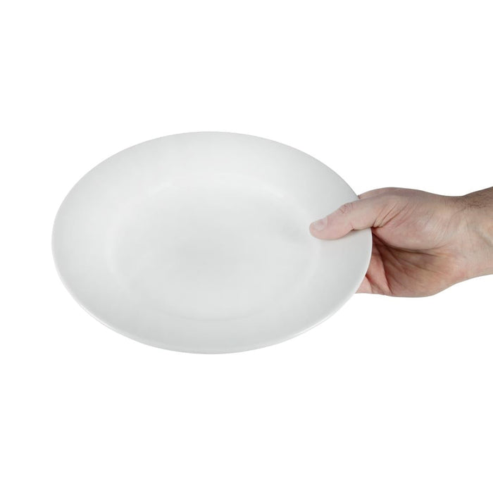 Olympia Athena Wide Rimmed Plates White 254mm/10" (12 Pack) Olympia