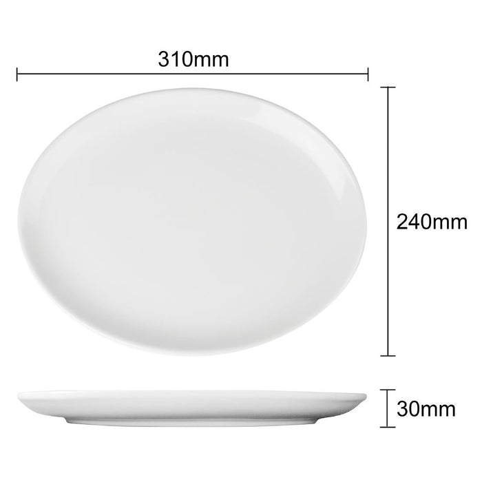 Olympia Athena Oval Coupe Plates 305x241mm (6 Pack) Olympia