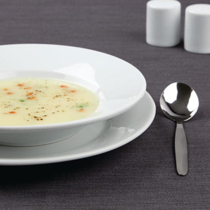 Olympia Athena Rimmed Soup and Pasta Bowls 228mm/9" (6 Pack) Olympia