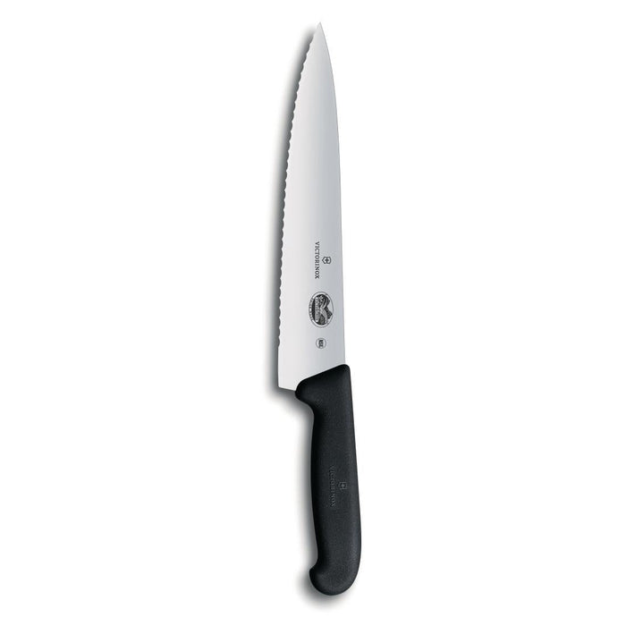 Victorinox Fibrox Serrated Carving Knife Black 25.4cm Victorinox