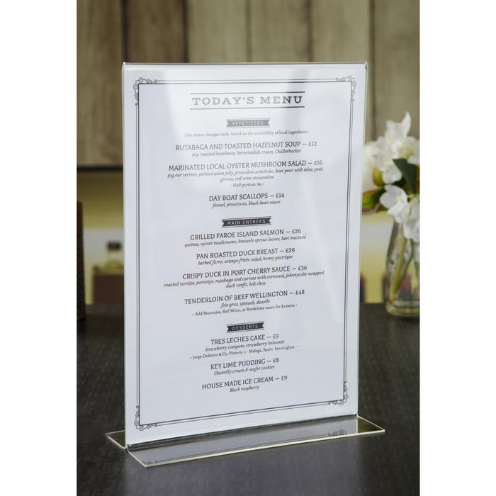 Upright Acrylic Menu Holder A4 Deflecto Europe