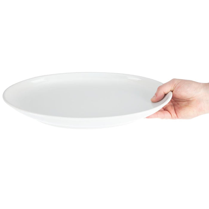 Olympia Whiteware French Deep Oval Plates 365mm (2 Pack) Olympia