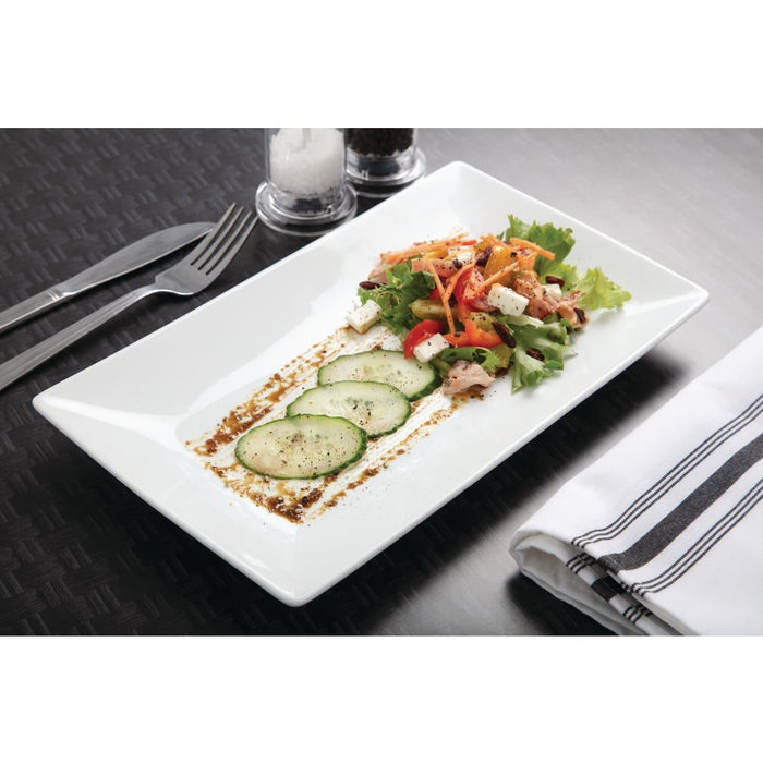 Olympia Whiteware Serving Rectangular Platters 310mm (2 Pack) Olympia
